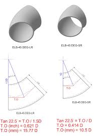 how do i calculate the takeoff for a 45 degree elbow joint