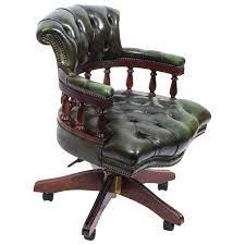 english handmade leather captains desk chair green vintage office chair desk chair chair