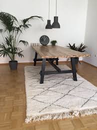 Teppich aus wolle und baumwolle, ecrufarben mit grafischen motiven 140x200 auf maisons du monde. Beni Ourain Teppich Aus Marokko Mit Stylischen Rautenmuster Im Scandinavian Look Garantiert Gelbstich Frei Anzugucken In Munchen Rautenmuster Teppich Rauten
