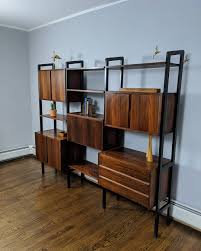 East Coast Mcm On Instagram Freaking Stunning This Mid Century Modern Rosewood Wall Unit Room Divider Has It All Feature Cabinets Wall Unit Room Divider