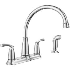 As the #1 faucet brand in north america, moen offers a diverse selection of thoughtfully designed kitchen and bath faucets, showerheads, accessories, bath safety products, garbage disposals and kitchen sinks for residential and commercial applications each delivering the best possible combination of meaningful innovation, useful features, and lasting value. Moen 87403 Bexley Two Handle High Arc Kitchen Faucet With Side Spray Toolboxsupply Com