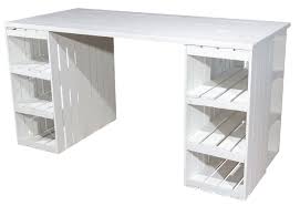Stuhl weisser schreibtisch günstig kaufen. Nutzliches Schreibtisch Mit Weissen Holzkisten Weisser Holzplatte 150x70x75cm Obstkisten Online De