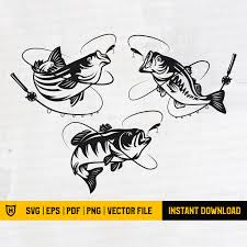 Download 3 Bundle Bass Fish Svg Bass Fishing Svg File Bass Fish Etsy In 2021 Fishing Svg Svg Fish Coloring Page