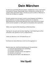 Viel spaß auf meinen finken dokumentationen. Deutsch Arbeitsmaterialien Marchen Schreiben 4teachers De