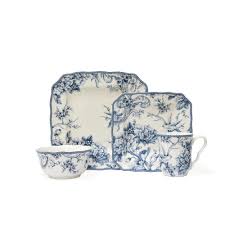 222 Fifth Adelaide 16 Piece Blue And White Dinnerware Set 1000bl804m1g97 The Home Depot Blue And White Dinnerware Blue Dinnerware White Dinnerware