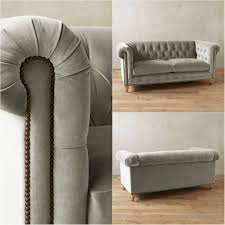 Adding a new dimension to a standard chesterfield sofa, the hampton incorporates all the classic design traits of a distinctive chesterfield. This Ancestral 18th Century Chesterfield Model Is A Button Tufted Sofa In Light Gray Velvet Along With Its Great Nailhead Trim And Rolled English Arms Its Time