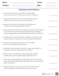 The addition and subtraction have 2 digits. Word Problems Worksheets Dynamically Created Word Problems