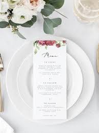 Wedding Menu Wedding Menu Template Red Rose Menu Cards Wedding Menu Template Wedding Menu Cards Menu Card Template