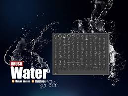 فرش فوتوشوب فرش فقاعات الماء و تدفق الماء اشكال مختلفة Water Brushes For Photoshop
