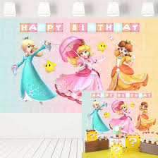 Arrives by mon, jan 3 buy super mario baby rosalina 6 plush toy at walmart.com. Amazon Com Eric Backdrop Super Mario Birthday Party Supplies For Girl Princess Peach Daisy And Rosalina Backdrop Video Game Background Cake Table Banner 352 Toys Games