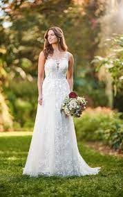 Floral Lace A Line Wedding Dress Essense Of Australia Wedding Dresses In 2020 Essense Of Australia Wedding Dresses A Line Wedding Dress Wedding Dress Shopping