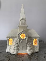 Featuring stylish furniture ideas and small floor plan inspiration. White Ceramic Light Up Church