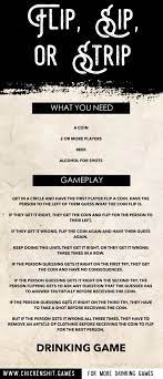 Flip Sip Or Strip Rules Drinking Games For Parties Drinking Card Games Drinking Game Rules