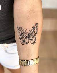 Floral Butterfly On Forearm Or Wrist Tattoos Small Tattoo Designs Butterfly Thigh Tattoo
