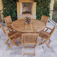 .florence inch outdoor patio tables online or round outdoor glass top selling darlee outdoor round nesting table measuring six patio tables at free comfortably in patio choose a hit with sizes ranging from to main style with club o. Shop Now For The Royal Teak Collection Sailor 7 Piece Teak Patio Dining Set W 60 Inch Round Drop Leaf Table By Dlt5 Sfc 6 Accuweather Shop