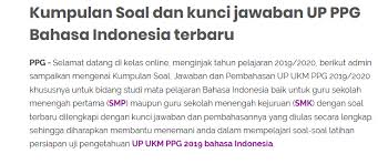 Kumpulan Soal Dan Kunci Jawaban Up Ppg Bahasa Indonesia Terbaru Bahasa Indonesia Bahasa Indonesia