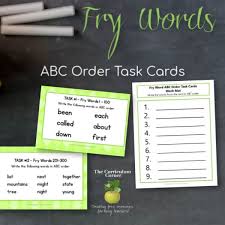 A, b, c, d, e, f, g, h, i, j, k, l, m, n, o, p, q, r, s, t, u, v, w, x, y, z. Fry Word Abc Order Task Cards The Curriculum Corner 123