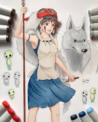 Here S The Next Drawing Of My Special Gift Drawing Series Of San From Princess Mononoke Finals Week Is Next W Studio Ghibli Art Princess Mononoke Gift Drawing