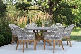 Tna2211 Nautical Rope Teak Dining Chair With Sunbrella 6 Chairs With Tna7908 Nautical Dining Table Patio Dining Table Outdoor Wood Furniture Teak Dining Chairs