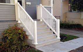 This fitting allows the angle of the pipe handrail to be adjusted from. Photo Gallery Precast Concrete Steps And Iron Vinyl Railing