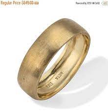 Wide Wedding Band Handcrafted In Solid Gold Matte Finish Gold Etsy Mens Gold Wedding Band Mens Wedding Rings Mens Wedding Bands