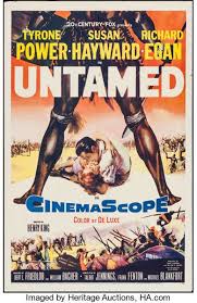 Movie Posters Adventure Untamed 20th Century Fox 1955 One Sheet 27 X 41 Adventure Movie Posters Old Film Posters Old Movie Posters