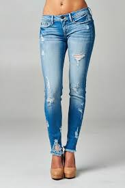 Sneak Peek Sexy Low Rise Distressed Skinny Jeans With Unfinished Hem Light Washed