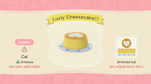 Cheesecake Hat By Cal Of Ortensia Acnh Custom Designs In 2020 Animal Crossing Qr Animal Crossing Game Animal Crossing