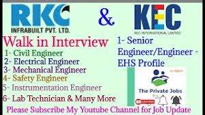 Why we different with other? Rkc Infrabuild Kec International Job Civil Electrical Mechanical Safety Engineer Many More Youtube