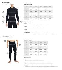 thermowave mens ski underwear size chart skatepro