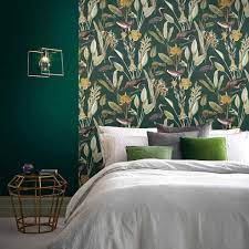 Pin By Rachel Carbajal On Bedroom Ideas Green Wallpaper Glass House Home Wallpaper