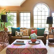 Black And White Pillows On Brown Couch Brown Leather Sofa Design Ideas Pictures Remodel And Decor Bohemian Style Living Room Brown Living Room Living Room Designs