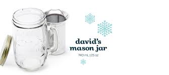 David S Mason Jar Glass Mason Jar With A Stainless Steel Infuser And Screw On Aluminum Lid Davidstea Davids Tea Buy Loose Leaf Tea Mason Jars