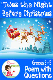 Christmas Poem Poetry Comprehension Twas The Night Before Christmas Christmas Poems The Night Before Christmas Twas The Night