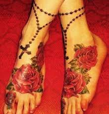 Some say this tattoo is to afirm nicole richie's religious beliefs. Rosary Roses Foot Tattoos Rosary Foot Tattoos Tattoos
