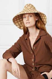 Ivory Watersnake Trimmed Embroidered Raffia Hat Gucci In 2021 Raffia Hat Gucci Hat Gucci