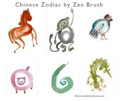 Chinese New Year Zodiac 12 Animals Set Original One Of A Kind Etsy Chinese New Year Zodiac Twelve Animals Zen Painting