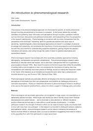 Phenomenology is both a philosophical movement and a family of qualitative research methodologies. Pdf An Introduction To Phenomenological Research