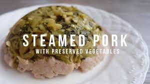 Resep team babi cincang sayur asin : Eng Sub Resep Mami Steamed Pork With Preserved Vegetables Nyuk Piang Youtube