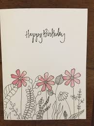 Hand Drawn Easy Birthday Card Drawing Ideas Flower Stamps Plus Hand Drawn Plants To Make A Birthday Card Birthday Card Drawing Card Drawing Birthday Card Design