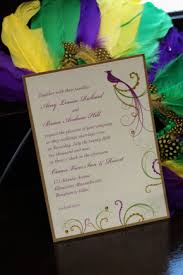 Traditional New England With A Mardi Gras Flair The Knot Mardi Gras Wedding Mardi Gras Invitations Mardi Gras Centerpieces