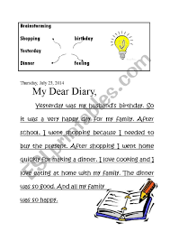 my dear diary esl worksheet by joykim8901