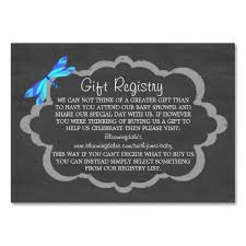 Chalkboard Blue Dragonfly Baby Gift Registry Baby Shower Gift Registry Registry Cards Wedding Invitation Business