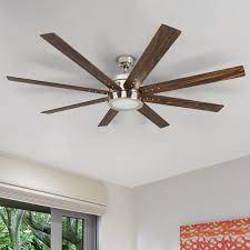 Honeywell ceiling fan remote control. Honeywell Xerxes Brushed Nickel Led Remote Control Ceiling Fan 8 Blade Integrated Light 62 Inch On Sale Overstock 25738545
