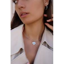 Aros corazón rosa plata