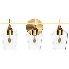 Browse thousands of designs for a bright and stylish addition. Hamilyeah Bathroom Vanity Light Fixture Over Mirror Gold Bathroom Light Fixtures Indoor 3 Light Vanity Lighting Champagne Brass Modern Wall Mount Lighting With Glass Shade Living Room Ul Listed Amazon Com