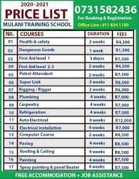27731582436 Or Email Us Mulanioperators Yahoo Com Mulani Operators Training Institute We Offer The Following Courses 1 Training School School Welding Training