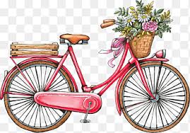 Vintage summer bike with bunch of flowers card. Vintage Bicycle Png Images Pngegg