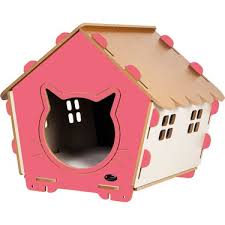 Patihomes Xl Kedi Evi Pencereli Kedi Kulubesi Pembe Fiyati