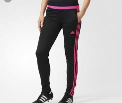 All Black Adidas Joggers Womens Black And With Pink Strips Addidas Pants Really Want Soccer Pants Soccer Outfit Adidas Women